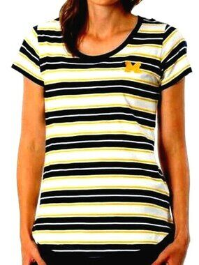 Michigan Wolverines Womens Top Medium Tailgate T Shirt Tailored Fit Embroidered
